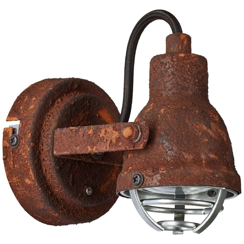 BRILLIANT Wandspot Bente | industrieller Wandstrahler | Metall | rost | schwenkbar | 1x GU10 max. 4 W