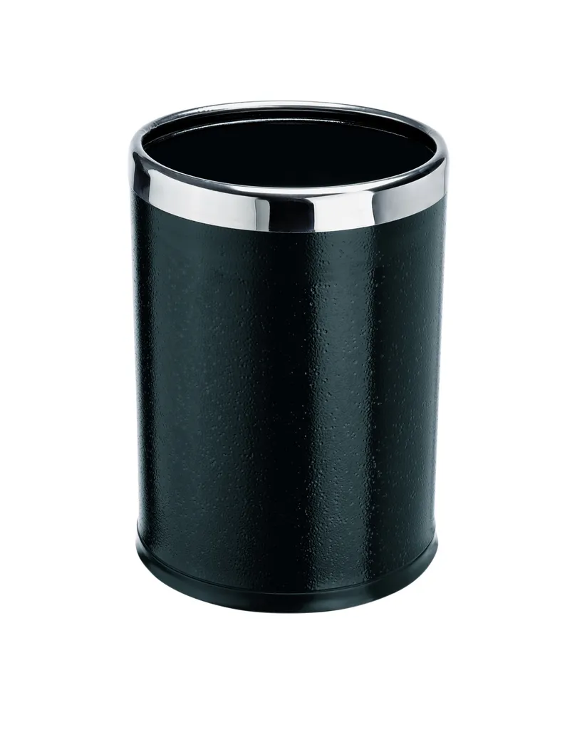 2 Cestini Carta Neri con Dettaglio Inox - Ignifughi e Facili da Pulire - 1
