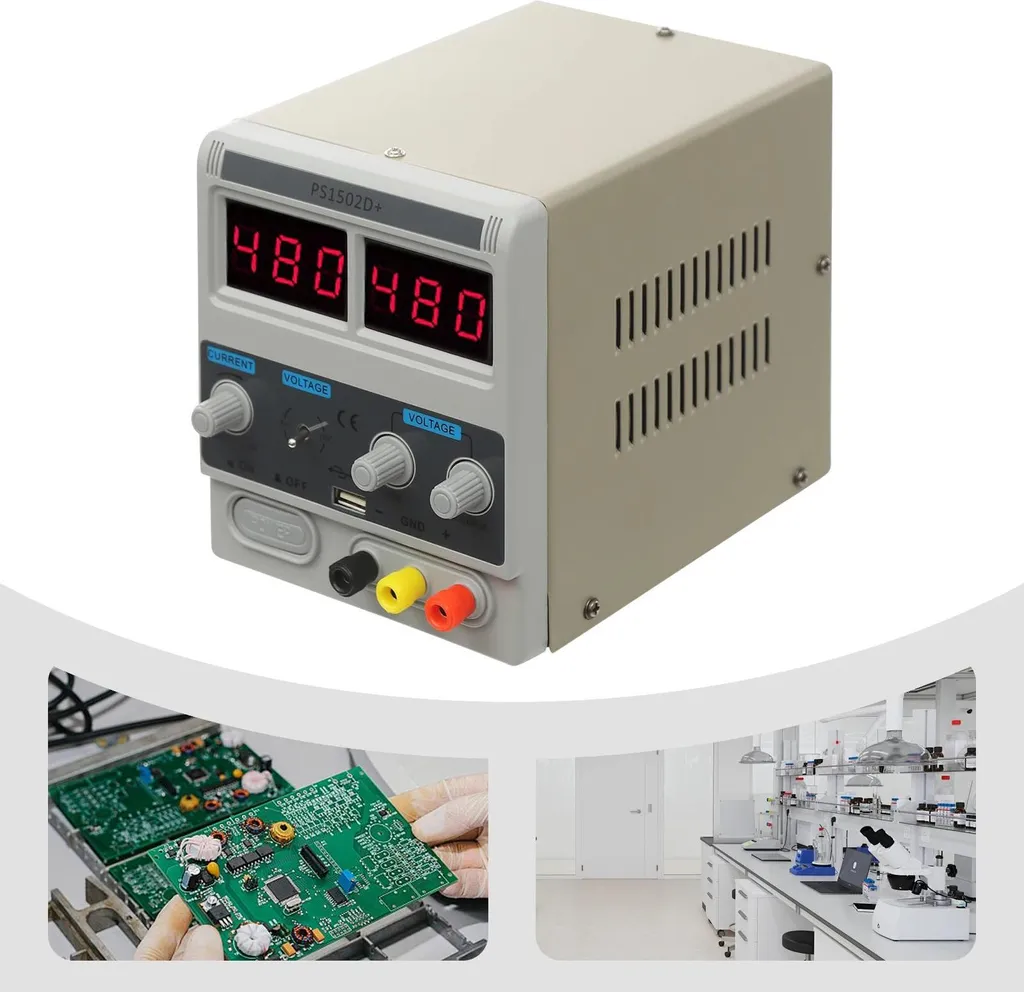 Alimentation DC stabilisée 0-15V 2A avec réglage de précision blanc pur