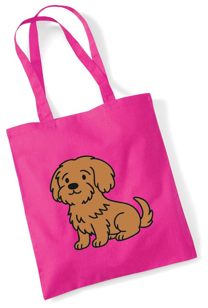 Huuraa Jutebeutel Havaneser Havi Comic 10 Liter Fuchsia Baumwolle Tasche Geschenkidee