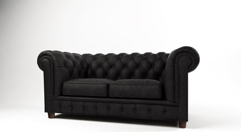 Design Chesterfield Sofa 2Sitzer Couch Polster Leder Sofas Wohnzimmer Zweisitzer