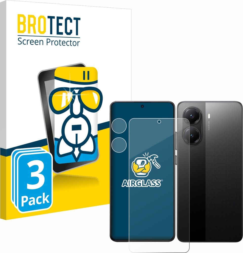 3x BROTECT Schutzglas für Xiaomi Poco X7 Pro (Display+Kamera) Schutzfolie Panzer Folie Glas Display Schutz klar