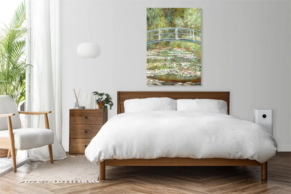 Décoration Murale Impressionnisme Monet Pont et Nénuphars 70 x 100 cm