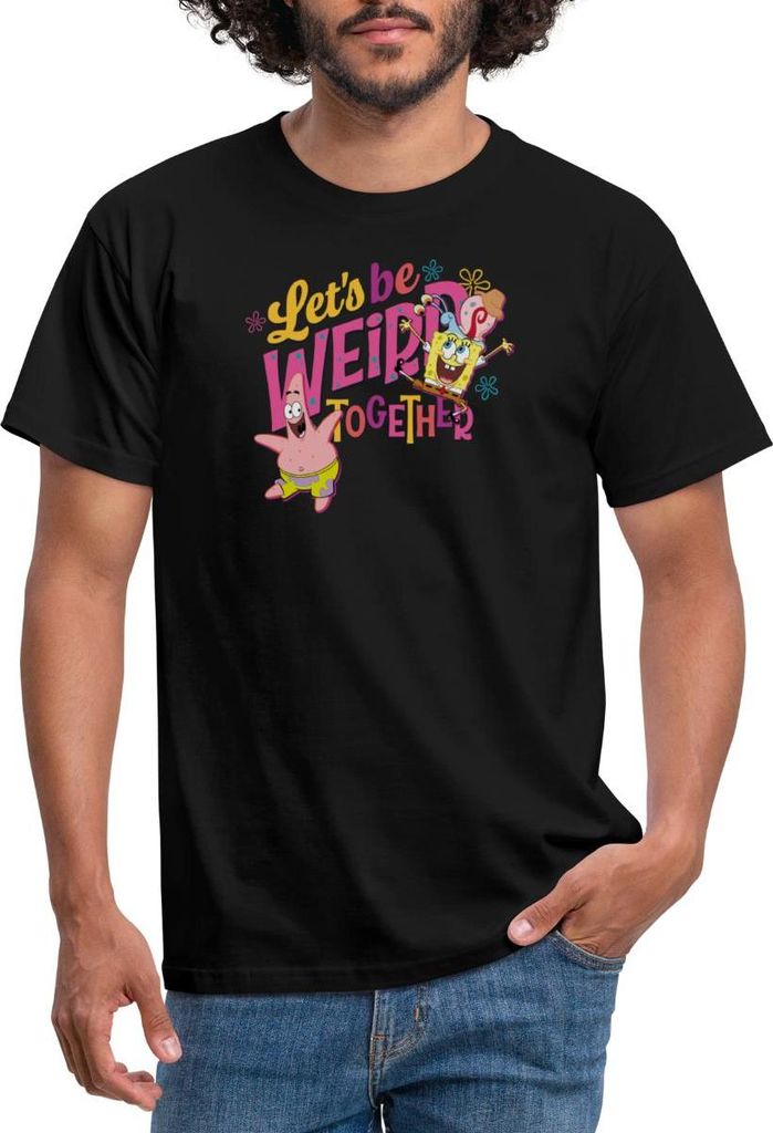 Spreadshirt SpongeBob Schwammkopf Patrick Gary Freundschaft Männer T-Shirt, L, Schwarz
