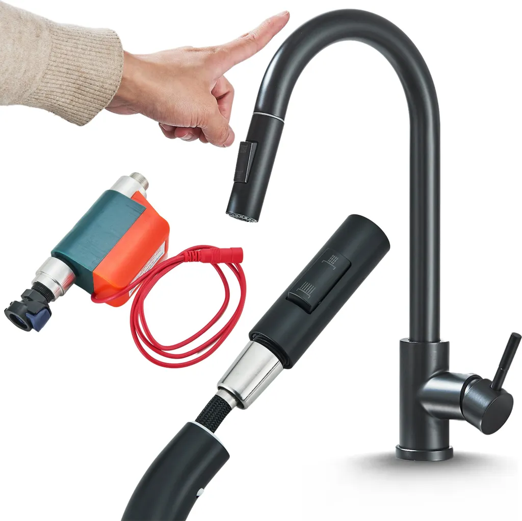 Miscelatore Design Ari TOTTO Nero - Rubinetto Smart Sensore Estraibile