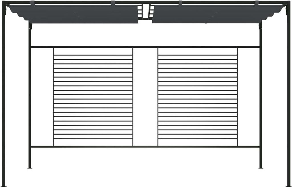 vidaXL Pavillon mit Ausziehbarem Dach 4x3x2,3 m Anthrazit 180 g/m²