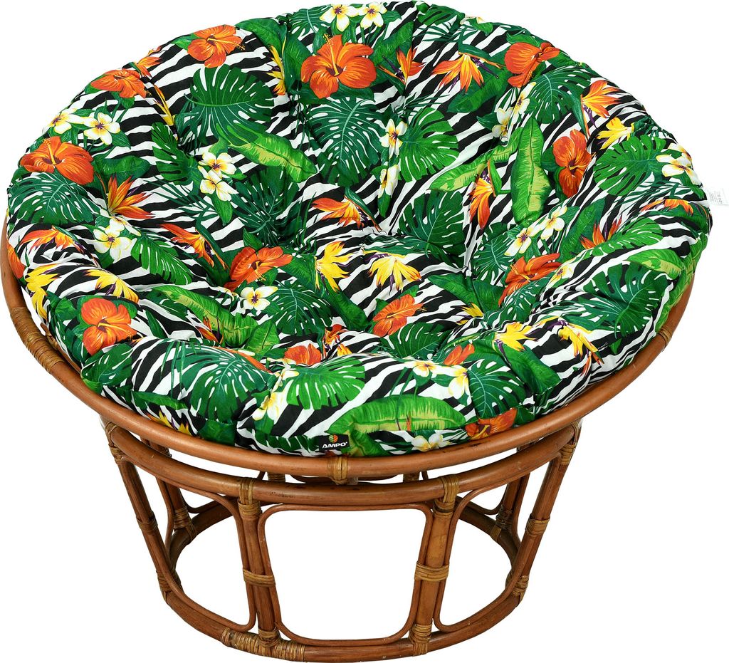AMPO Sitzkissen Papasan Rattan Kissen Auflage für Hängesessel Hängeei Schaukel 120 cm
