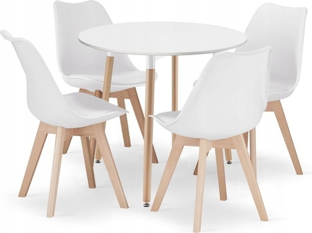 Set da pranzo 1+4, tavolo KAMI 80x80 bianco + sedia BALI Immagine del prodotto 