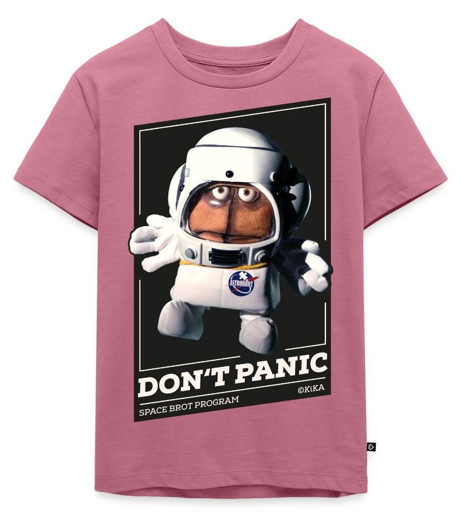 Spreadshirt Bernd Das Brot Don't Panic Kinder Premium T-Shirt, 110/116 (4 Jahre), Mauve