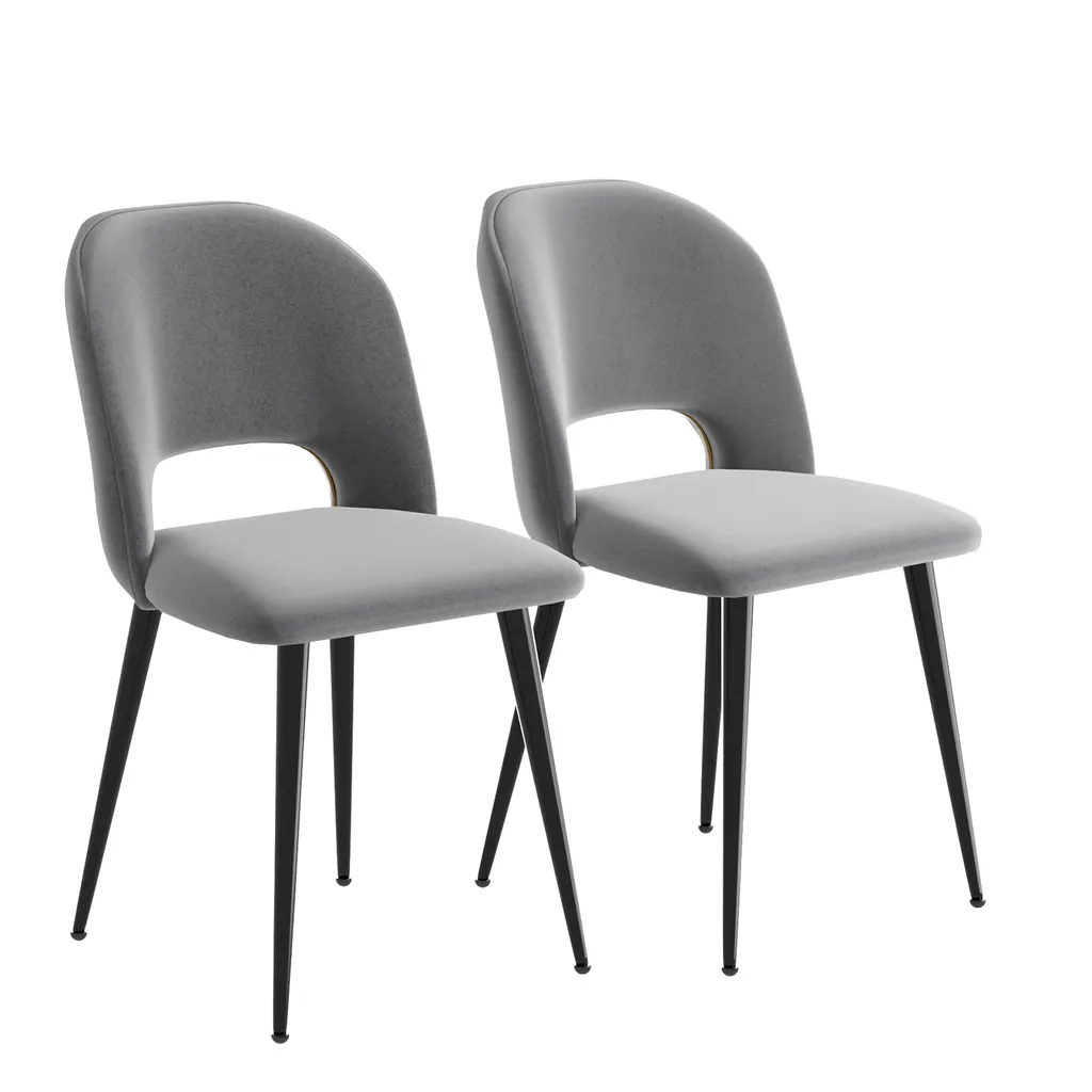 Lot de 2 Chaises de Salle à Manger Design Gris pour Intérieur Moderne