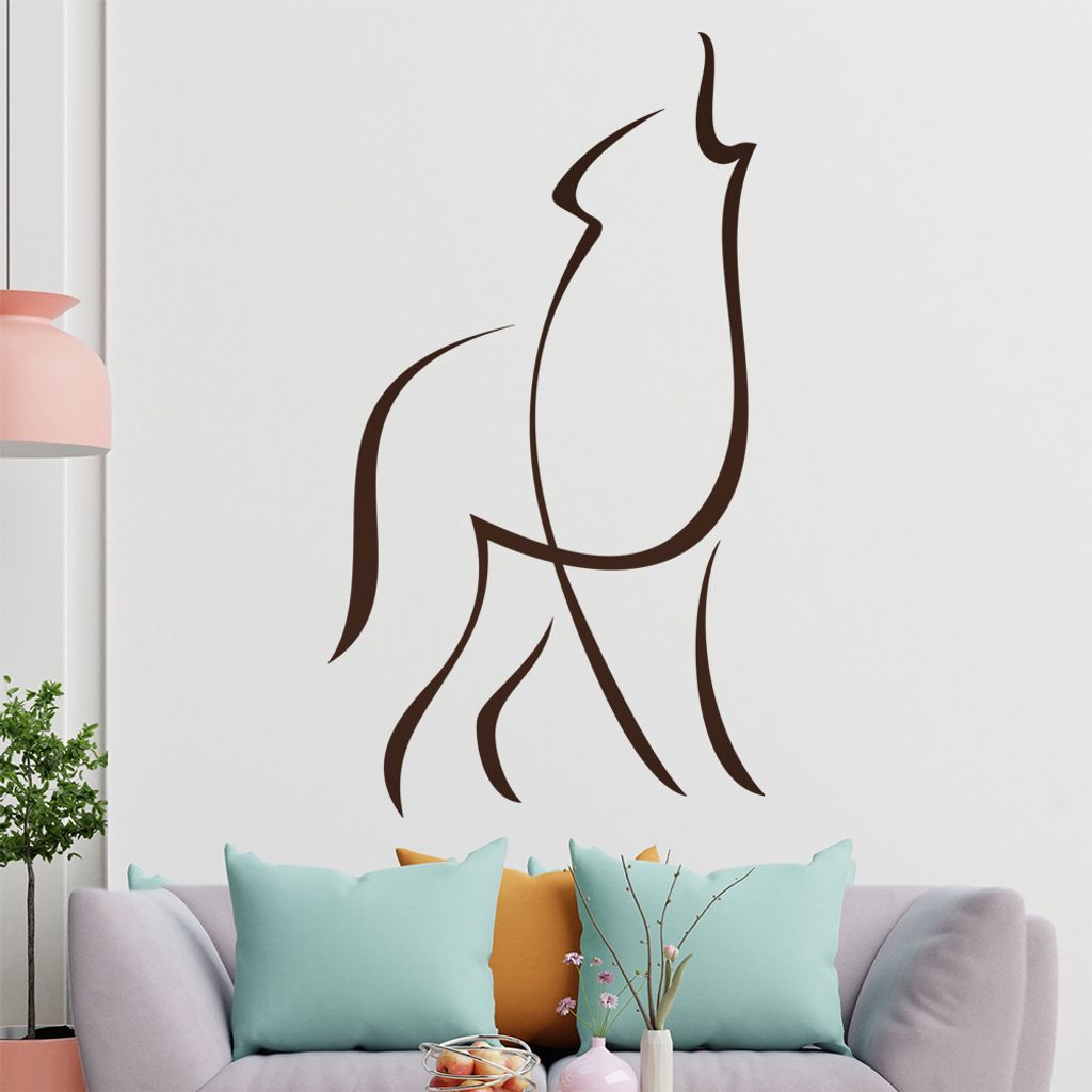 Wolf Linien Wandtattoo in 6 Größen - Wandaufkleber Wall Sticker - Dekoration, Küche, Wohnzimmer, Schlafzimmer, Badezimmer