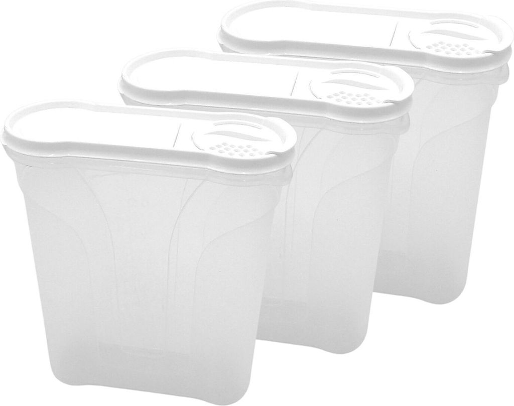 Rival Schüttdosen-Set 4 Liter weiß Aufbewahrungsdosen Vorratsdose Streudosen