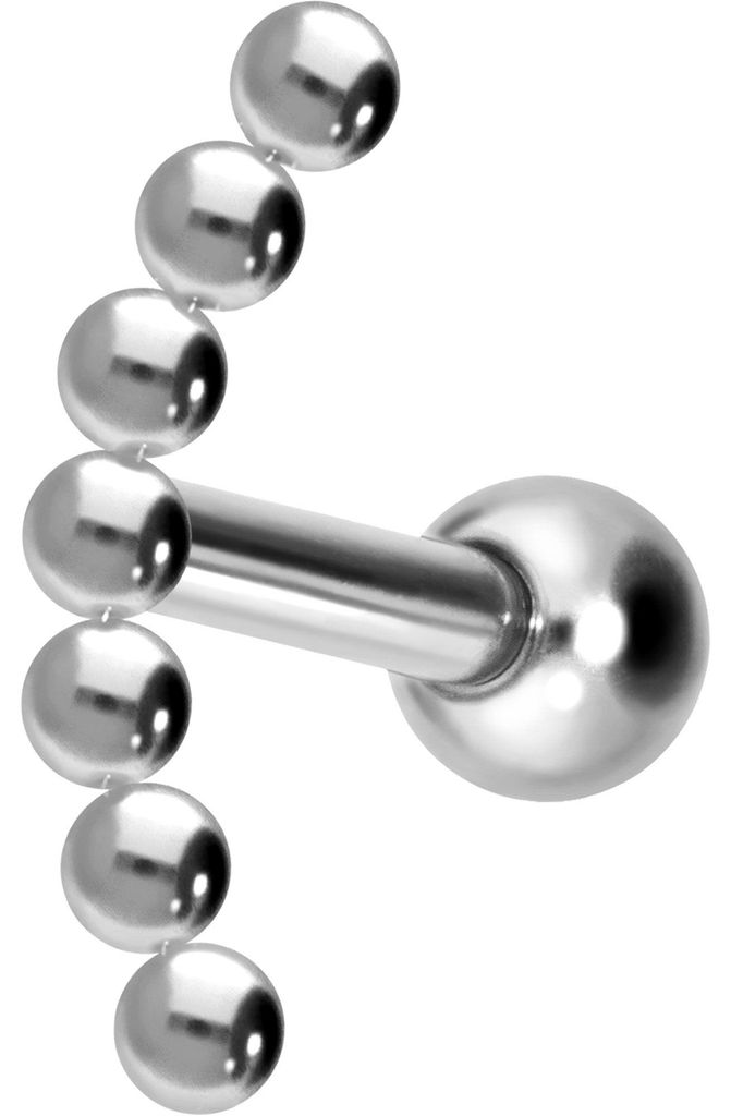 Ohrpiercing Titan Ohrpiercing mit Innengewinde 7 KUGELN Silber Stablänge: 6mm