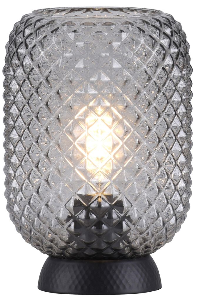 JUST LIGHT REISHI Tischleuchte E27 max.40W Schwarz/Transparent 14906-18