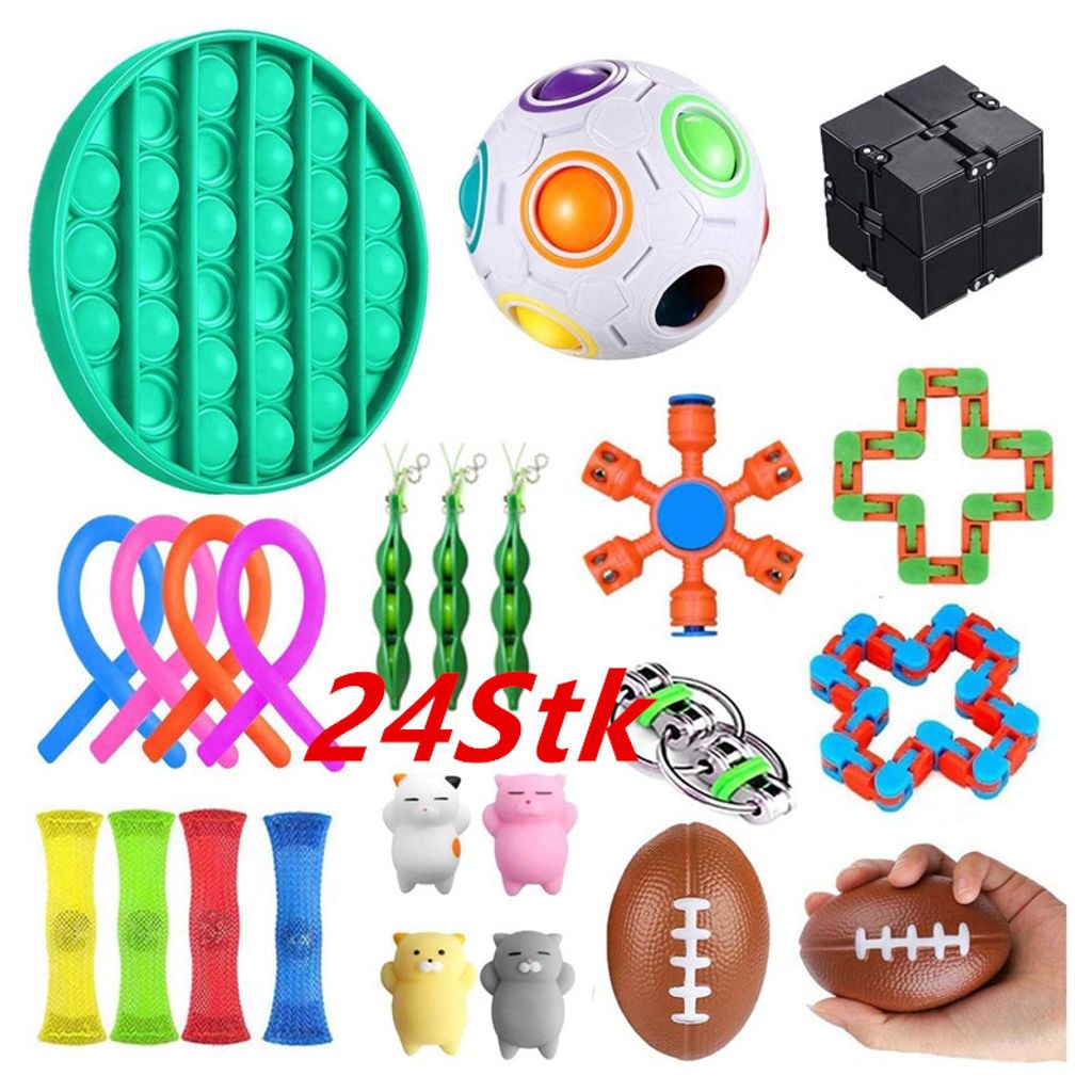Popit Bubble Fidget Sensory Toy Set Autism ADHD Anti Stress Spielzeug DE E 