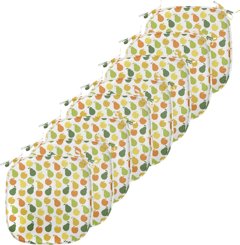 ABAKUHAUS Früchte Polster für Esszimmerstühle, Apple-Birnen Frisch Garten, Dekoratives wasserfestes Kissen mit Riemen für Küchensitze, 40 cm x...