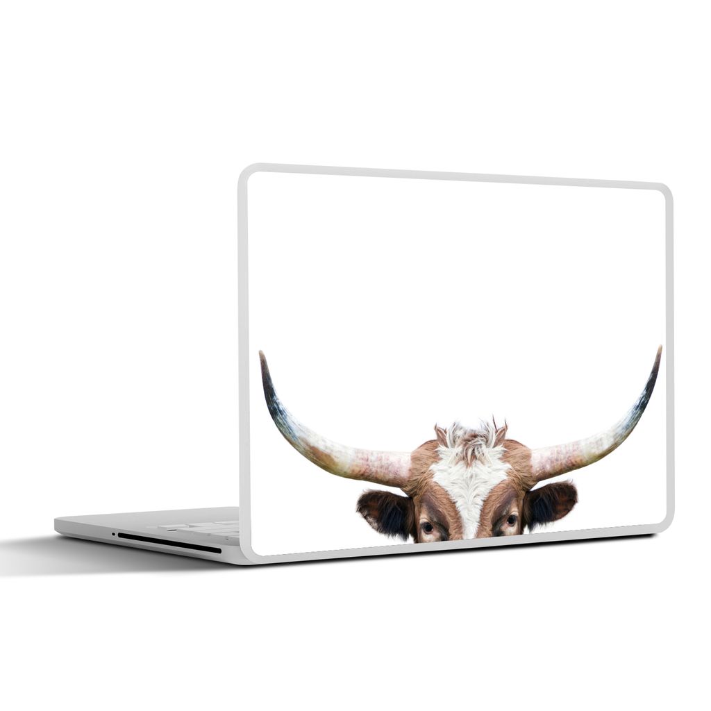 MuchoWow Laptop Aufkleber Sticker Cover Stier - Tiere - Hörner - Natur 40x30 cm - Laptop Dekoration - Selbstklebend