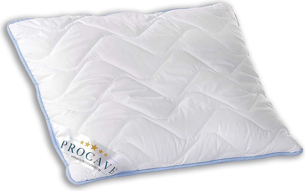 PROCAVE TopCool Kissen als kochfestes Kopfkissen 60x80 cm - Steppkissen und Schlafkissen, Qualitäts-Stepp-Kissen - atmungsaktives Allergiker Kisse...