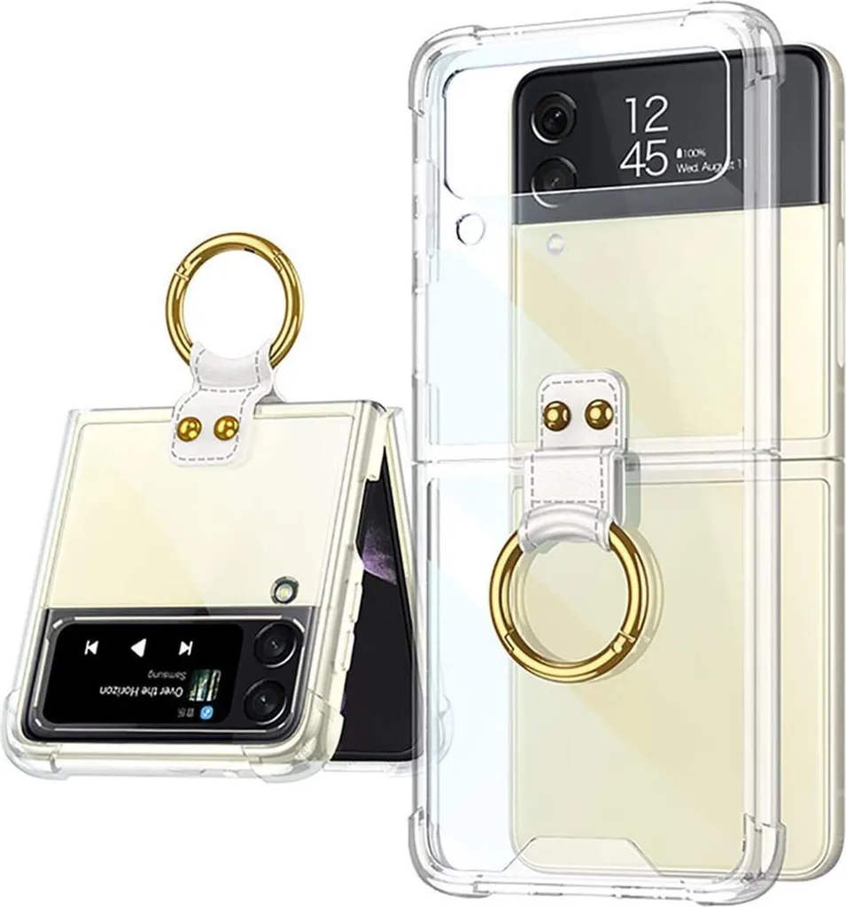 Cover Chic Galaxy Z Flip 3 5G Trasparente - Accessorio con Anello Glam