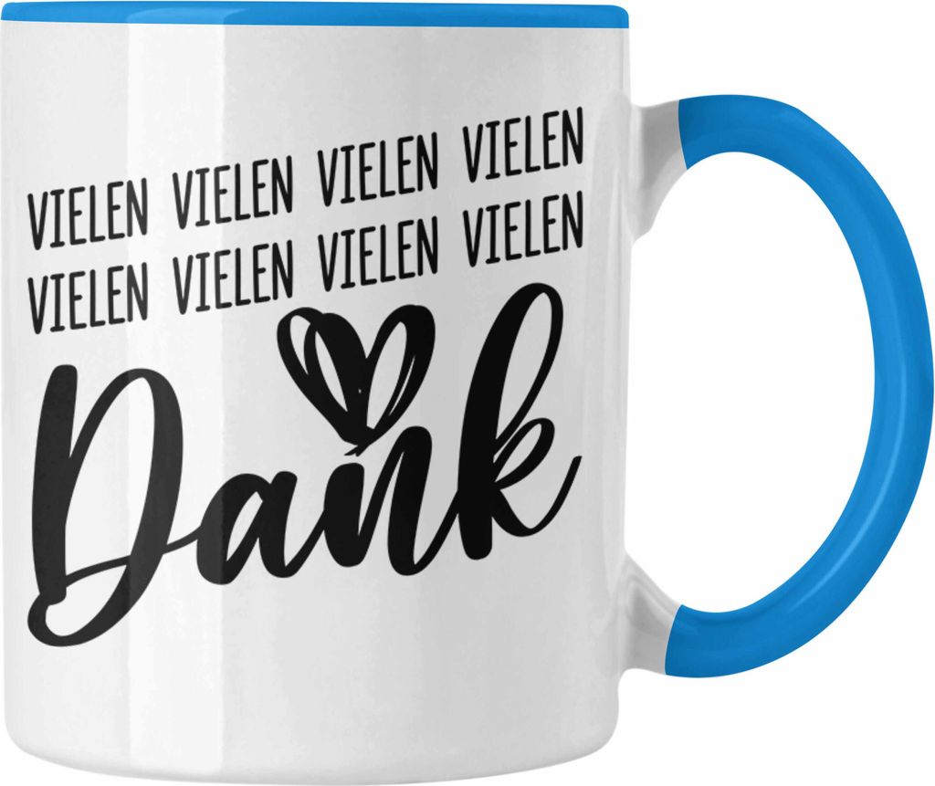 Trendation - Dankeschön Geschenke Danke Tasse Kaffeetasse Danke Sagen Geschenkidee Dankbar Dankbarkeit (Blau)