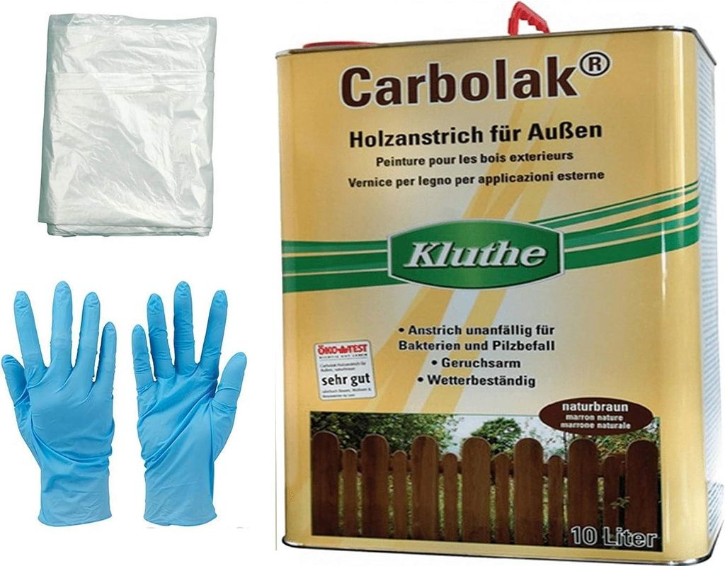 10 Liter Kluthe Holzanstrich Carbolak inkl. 4x5m Produktbild 
