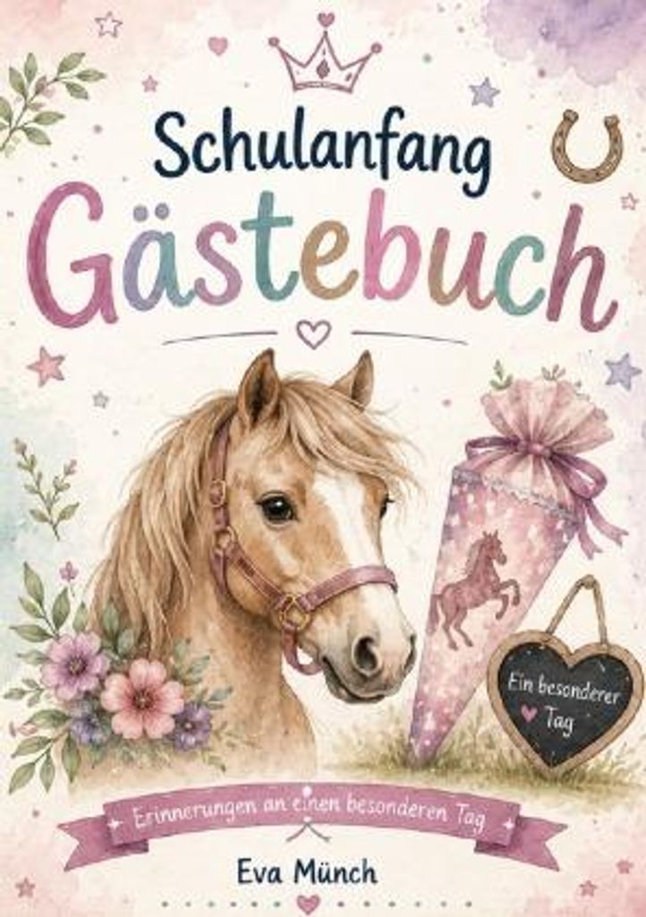 Gästebuch Schulanfang Thema Pferde Produktbild 