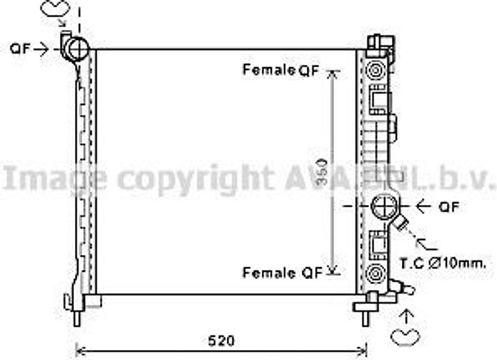 PRASCO OL2681 Kühler Wasserkühler Motorkühler für OPEL Meriva B (S10) für VAUXHALL Meriva Mk II (B) (S10)