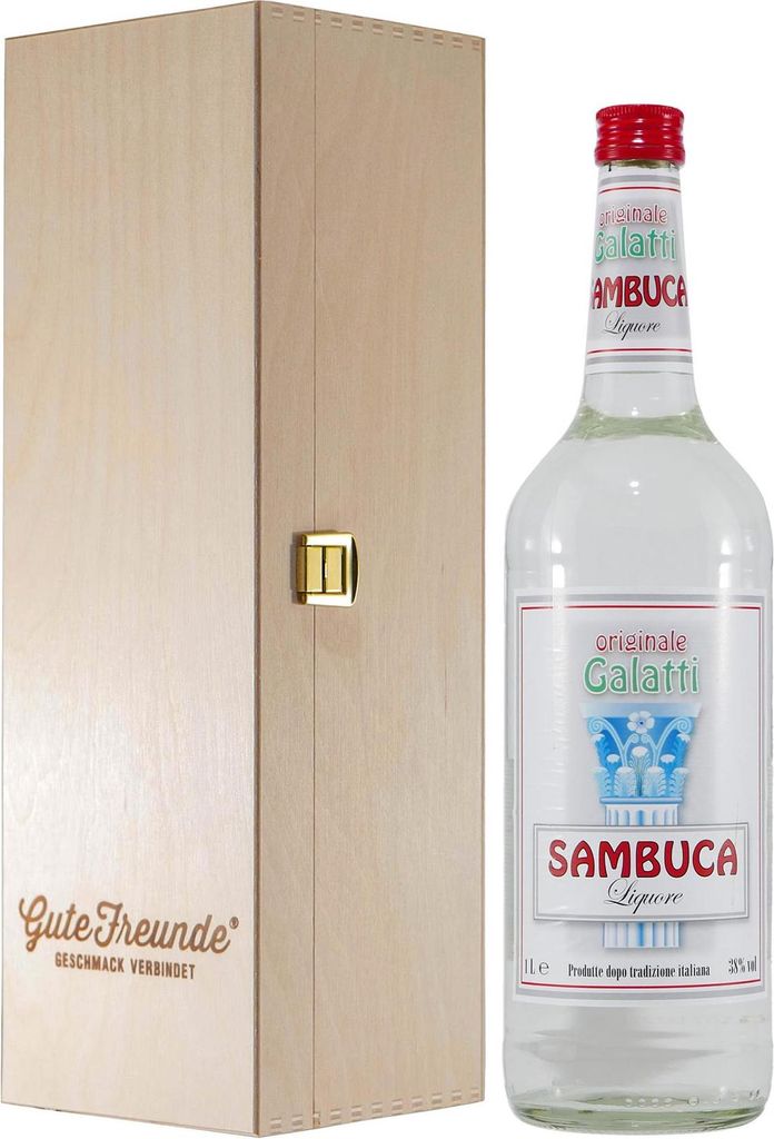 Galatti Sambuca Anislikör mit Geschenk-Holzkiste