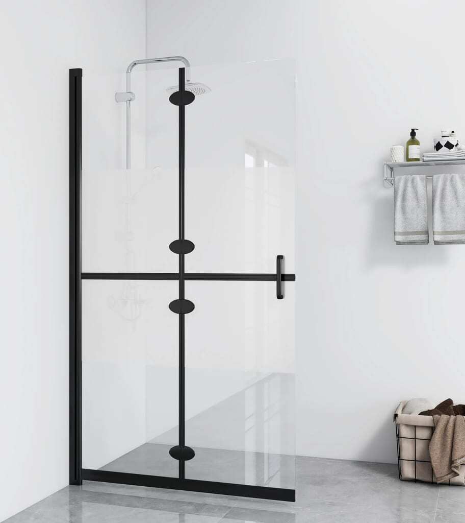 The Living Store Faltbare begehbare Duschwand Halbmattiertes ESG-Glas 80x190 cm