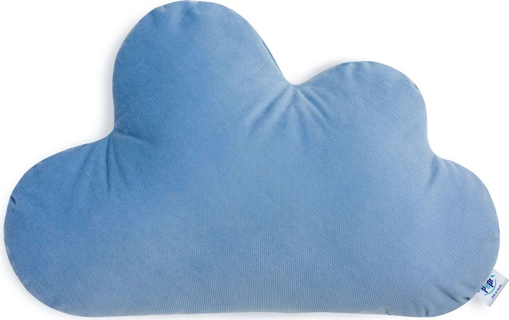 Pepi Kuschelkissen in Wolken Form - Handgenäht Antiallergenes Kissen 55×36 cm - weiches Kinderkissen Dekokissen für Babys Plüschwolke - Nube Jeans