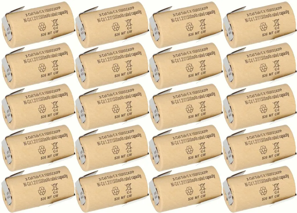 Remplacer batterie visseuse usagée avec 20 piles Sub-C 1.2V Ni-CD XCell