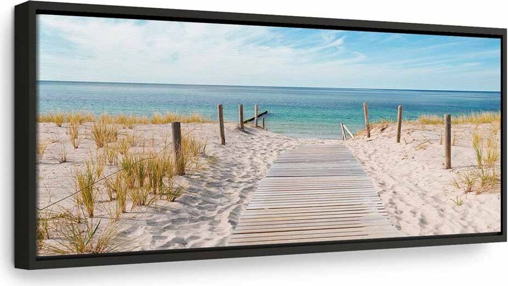 Italienischer Leinwand Leinwandbild - The Silence of the Sea 90x30 cm Landschaften c-A-0107-b-a