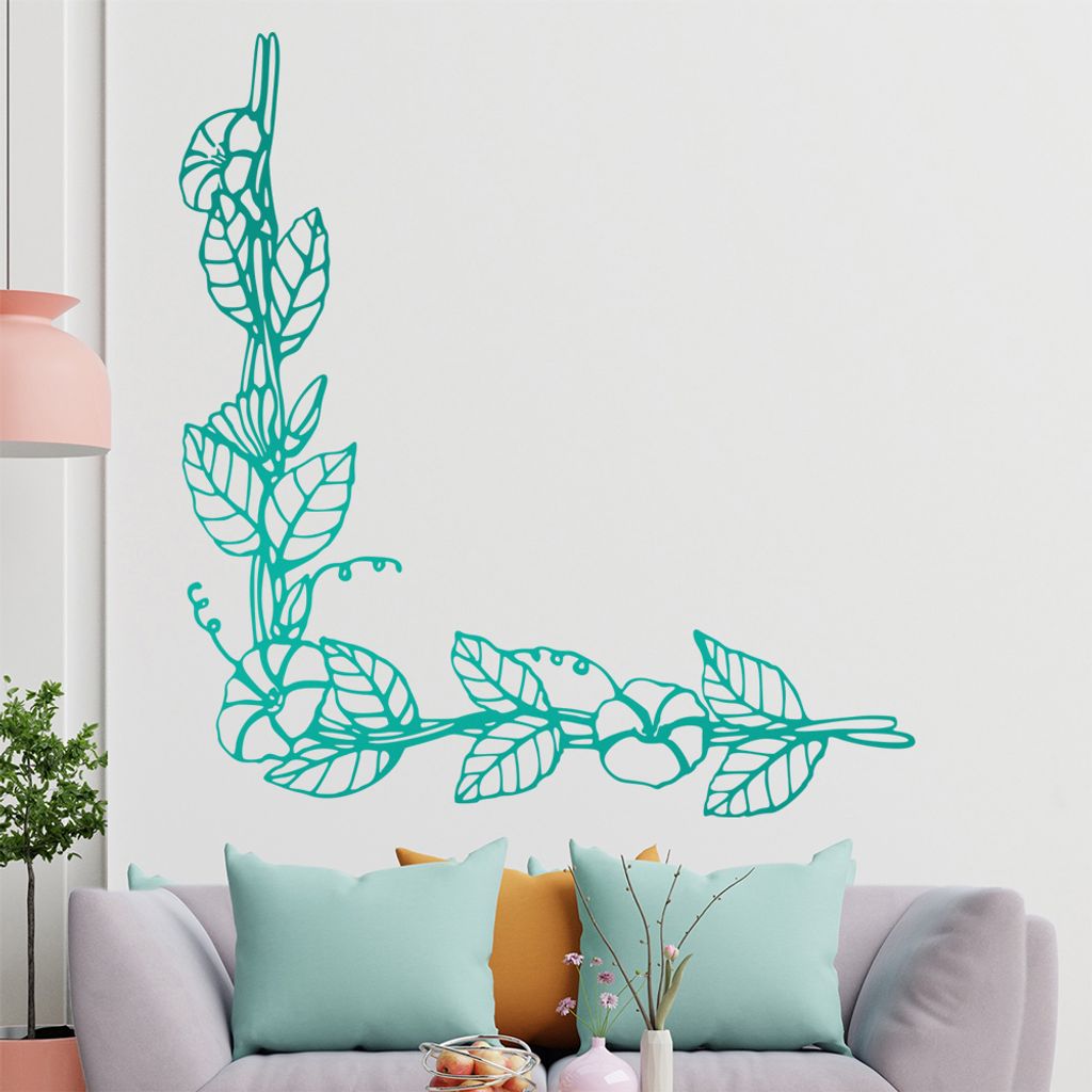 Blumen - Ranken Wandtattoo in 6 Größen - Wandaufkleber Wall Sticker - Dekoration, Küche, Wohnzimmer, Schlafzimmer, Badezimmer