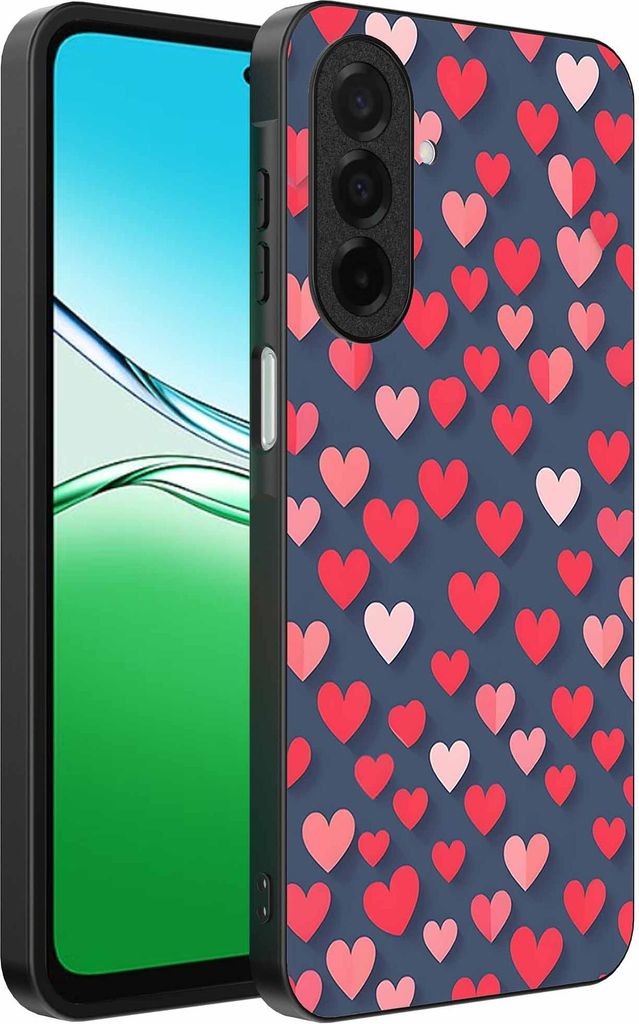 Geeignet für Oppo A5 Telefon Fall mit rosa und roten Herzen drucken - TPU Backcover Fall mit rosa und roten Herzen Design - Smartphonics
