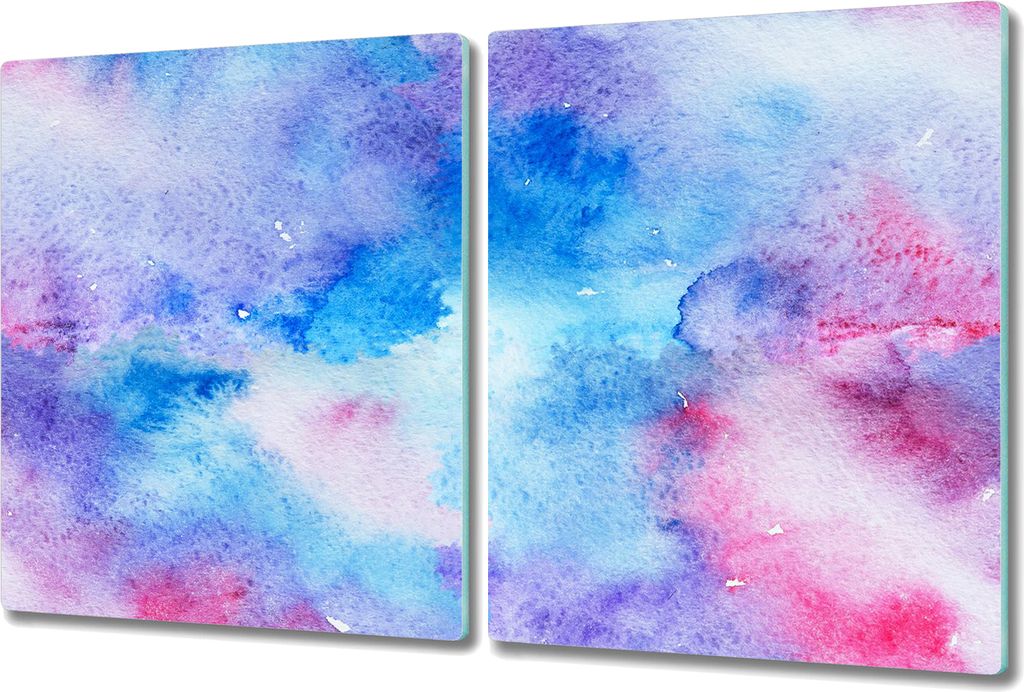 Glas Schneidebrett Herdabdeckplatten Schneideplatten - 2x 40x52 cm - Abstrakte Wolken
