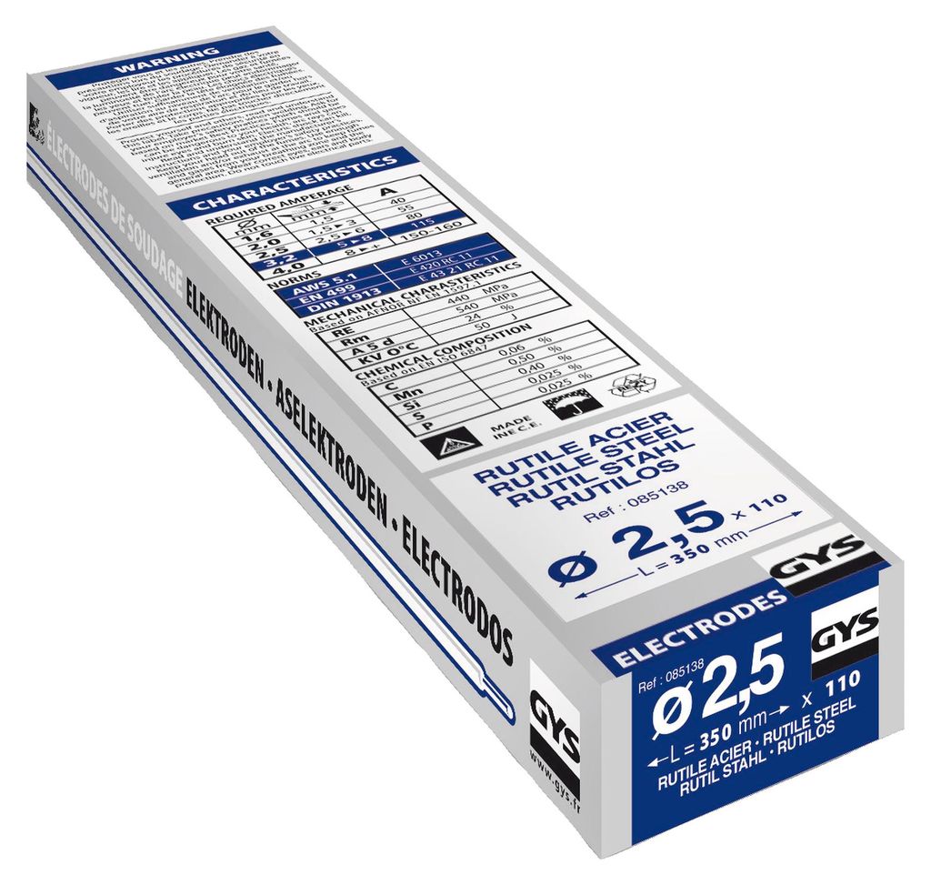 GYS Schweißelektroden 110 St. O x L 2.5 mm 350 085138 Produktbild 