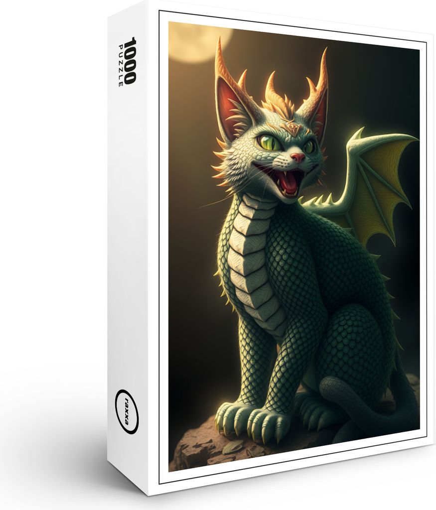 raxxa Premium-Puzzle "Knucker the Dragon Cat", 1000 Teile