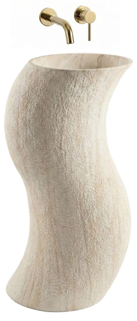 Standwaschbecken Melody Asymmetrisch 490x390x840 mm Beige Produktbild 