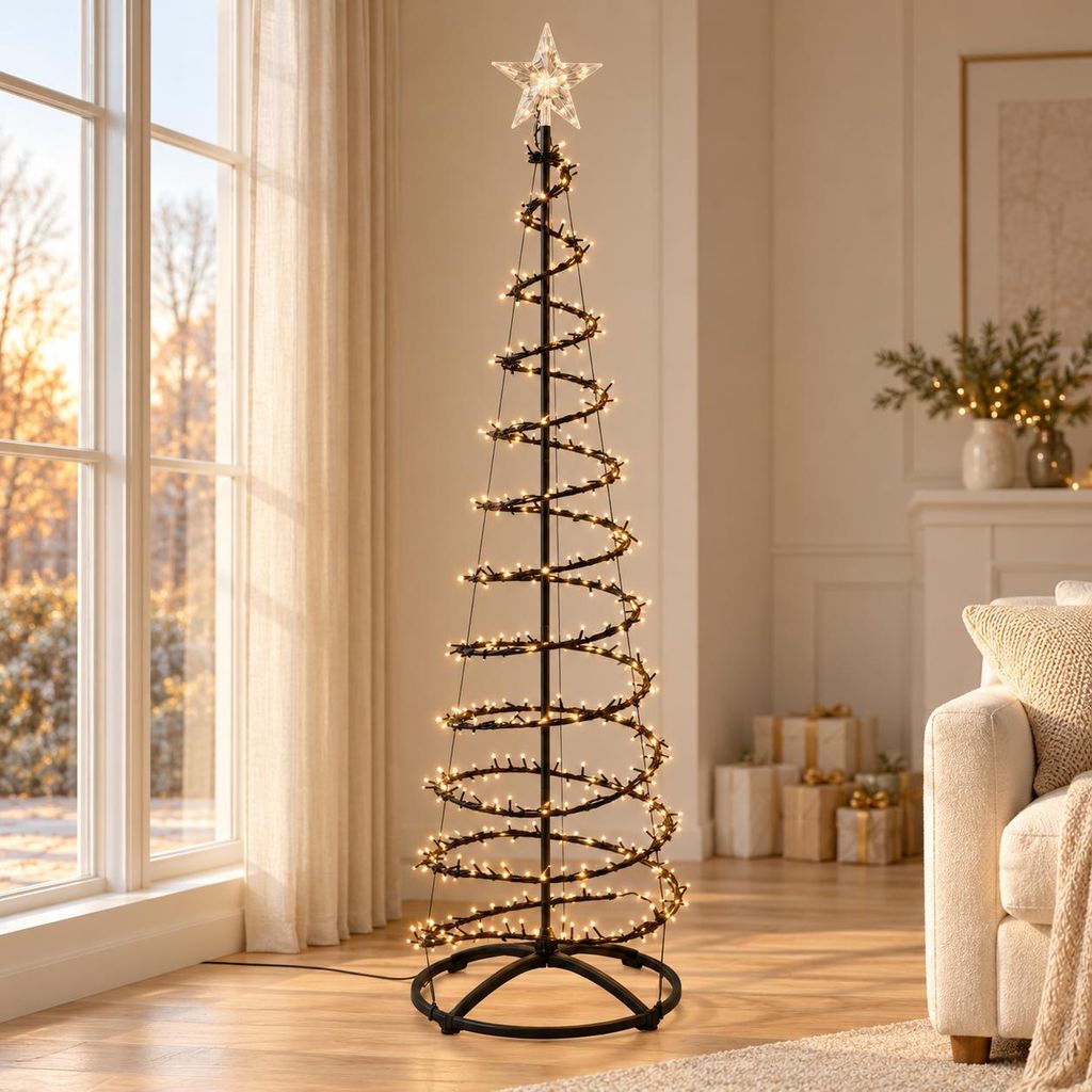 HAGO24 Beleuchteter Weihnachtsbaum Schwarz Kunststoff Produktbild 