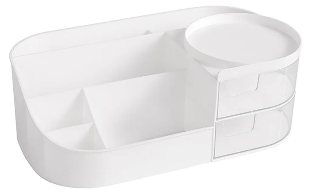 Rangement maquillage multifonction avec tiroirs de coiffeuse blanc
