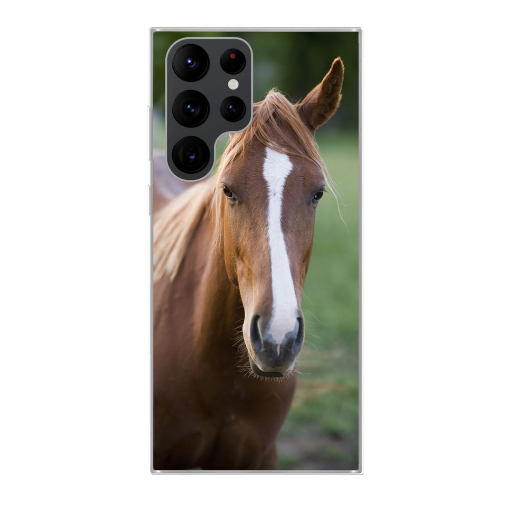 MuchoWow Handyhülle Schutzhülle Hülle für Samsung Galaxy S22 Ultra Pferd - Natur - Porträt Silikon Softcase Handy Hülle - Abbildung