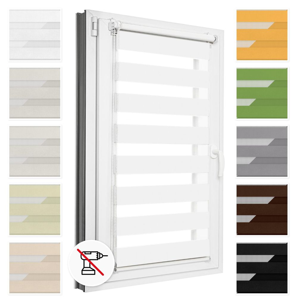 Estika Dvojitá roleta Klemmfix - 70 x 150 cm - Bílá - Duo Obrázek produktu 