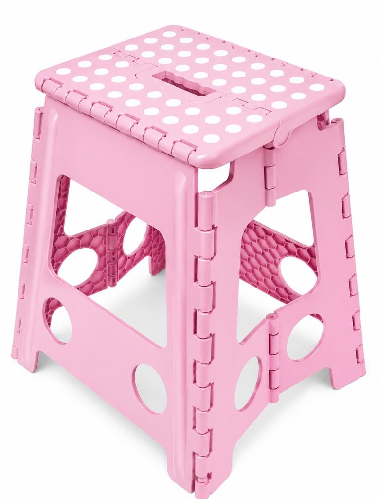 XL Klapptritt faltbar 40 cm Rosa bis 150kg mit Anti-Rutsch Produktbild  KI-generiertes Bild