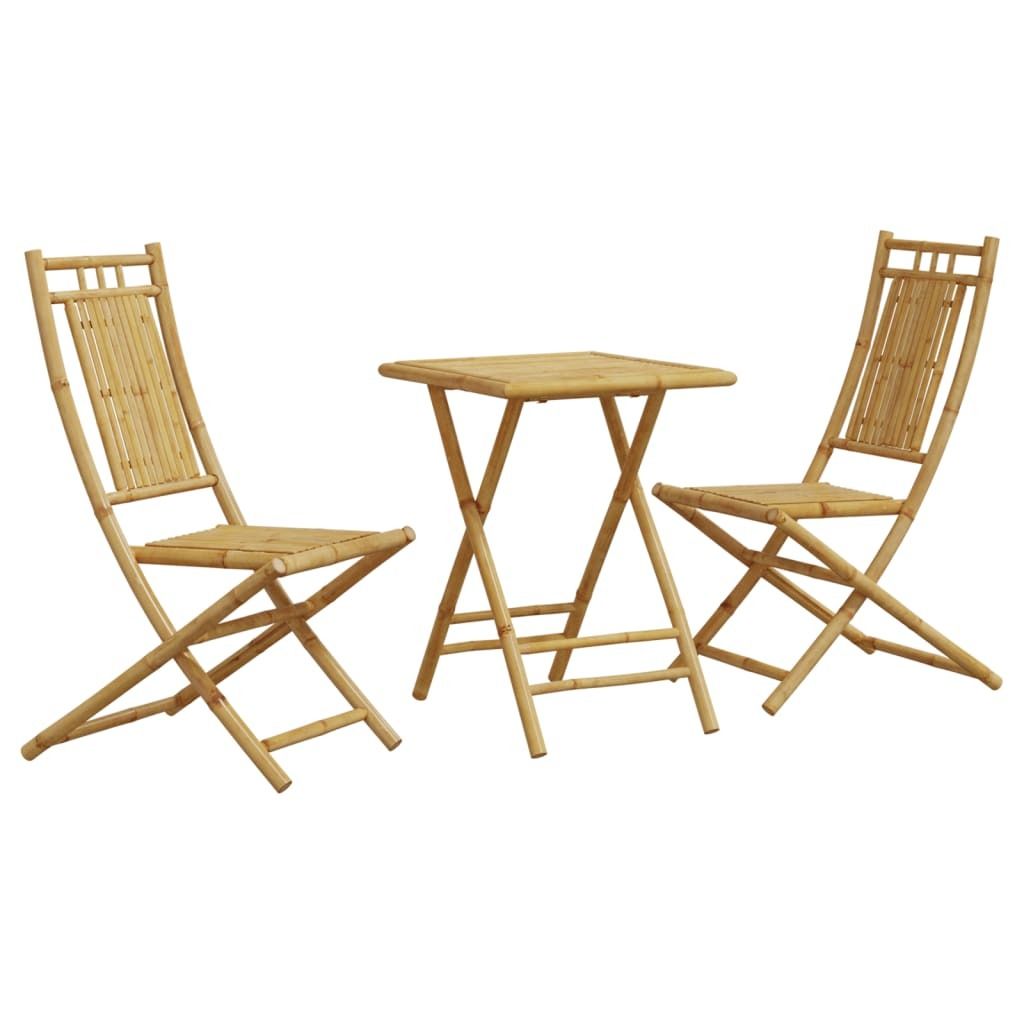 "2026 MODERNE" 3-tlg. Bistro-Set - elegantes Design - Sitzgruppe/Tisch+ Stuhl - Bambus - Terassenmöbel NeuMöbel344819