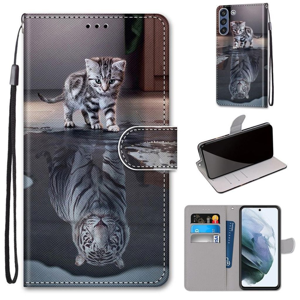 Für Samsung Galaxy S21 FE Kunst-Leder Handy Tasche Motiv 12 Produktbild 
