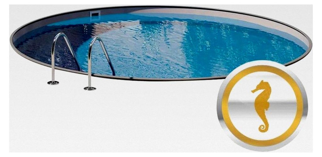 Rundpool - Komplettset - Stahlwand Schwimmbecken in Anthrazit - Sondermodell Milano Grigio inkl. Wärmepumpe, Sandfilter, Leiter, Vlies, Skimmer (...