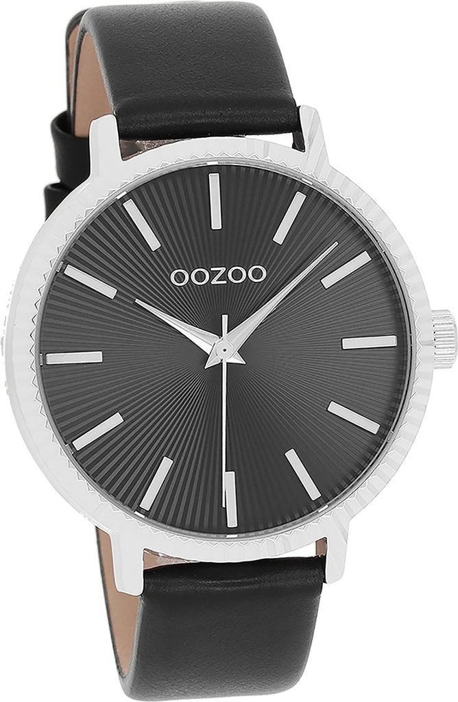 Oozoo Leder Damen Uhr Analog Quarzuhr Armband schwarz Timepieces D2UOC9199A