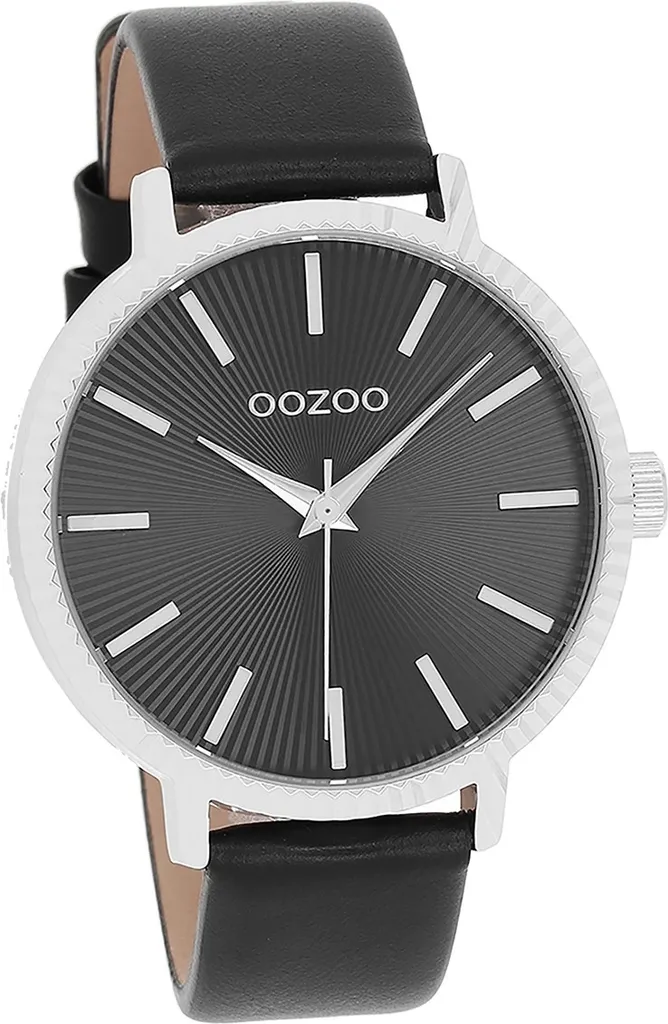 Oozoo orologio da donna in pelle orologio analogico al quarzo bracciale nero Timepieces D2UOC9199A