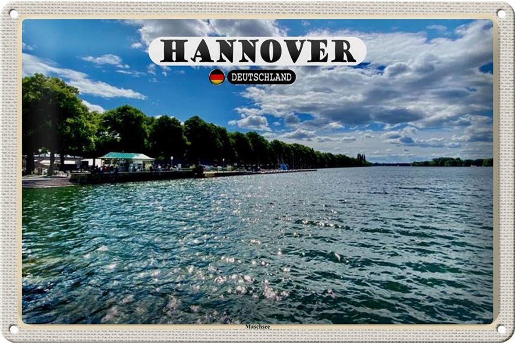 Blechschild Städte Hannover Maschsee Natur 30x20cm