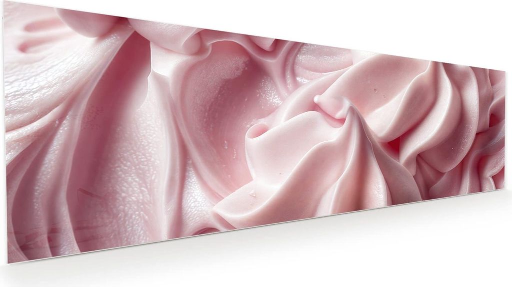 Glasbild 120x40cm in XXL für Wohnzimmer, Schlafzimmer Motiv Zartes Schaumcreme